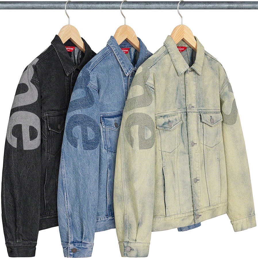 Inset Logo Denim Trucker Jacket view 16